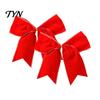 Velvet Bow Ornaments 2Pcs Christmas Tree Decors, Fabric Holiday Wreath Hanging Ornament Topper for Home, Festive Garland Wedding Backdrop Bridal