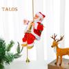 Weihnachtsmann mit Musikalischer Puppe, Weihnachtsmann, Kletterleiter, Perlen, Hängedekoration, elektrisches Kinderspielzeug für Weihnachtsbaum, Hochzeitsfeier