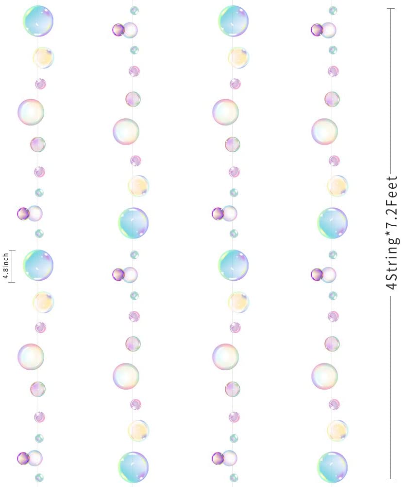 Under The Sea Party Decorations Colorful Bubble Garlands Ocean Themed Party Circle Hanging Banner Mermaid Birthday Party favor