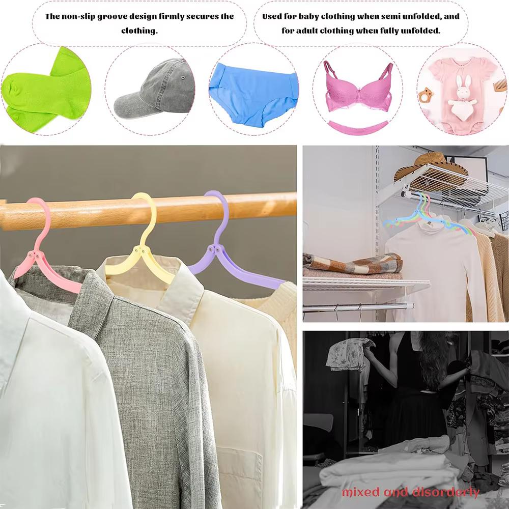 10 Pcs Travel Hangers - Portable Folding Clothes Hangers Travel Accessories Foldable Clothes Drying Rack for Travel