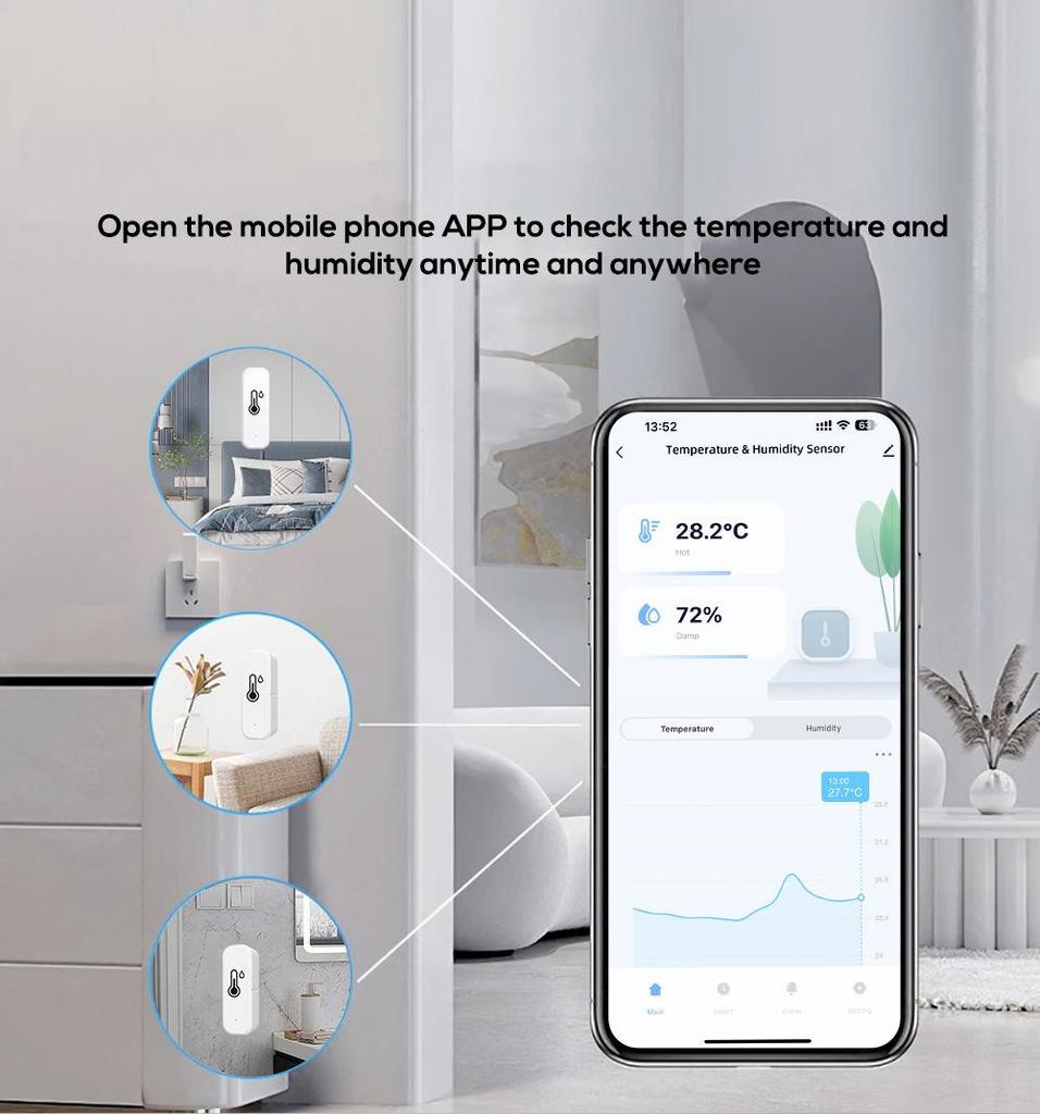 Wireless Indoor Temperature and Humidity Sensor with Tuya Integration