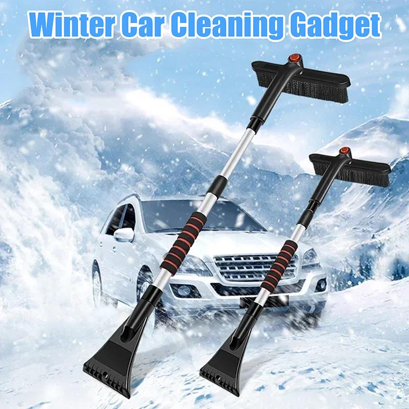 1Pc Multifunctional Winter Car Cleaner Extendable Snow Shovel Ice Scraper Brush Detachable Windshield Too