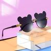 Kids Sun Sunglasses Bear Shape Children Glasses Cartoon Rimless UV400 Child Eyeglasses Outdoor Anti-Glare Girls Boys Sunglasses