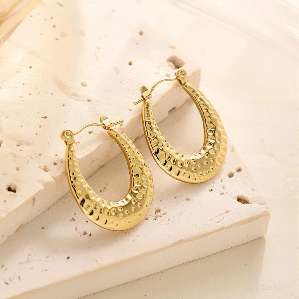 Raffinate Ear Cuff in Acciaio Titanio Oro 18k per Donna