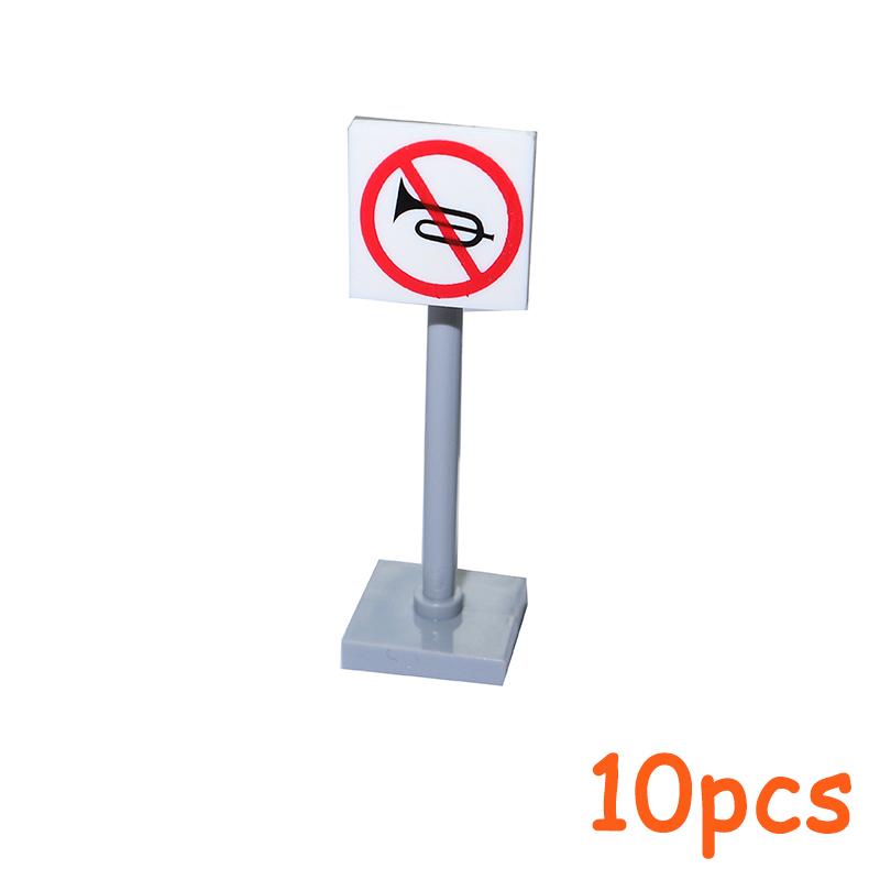 Non-Toxic Moc City Traffic Road Signs Signal Light Building Block Bike Bicycle Scooter Motorcycle Vehicle Scene Construction Accessories