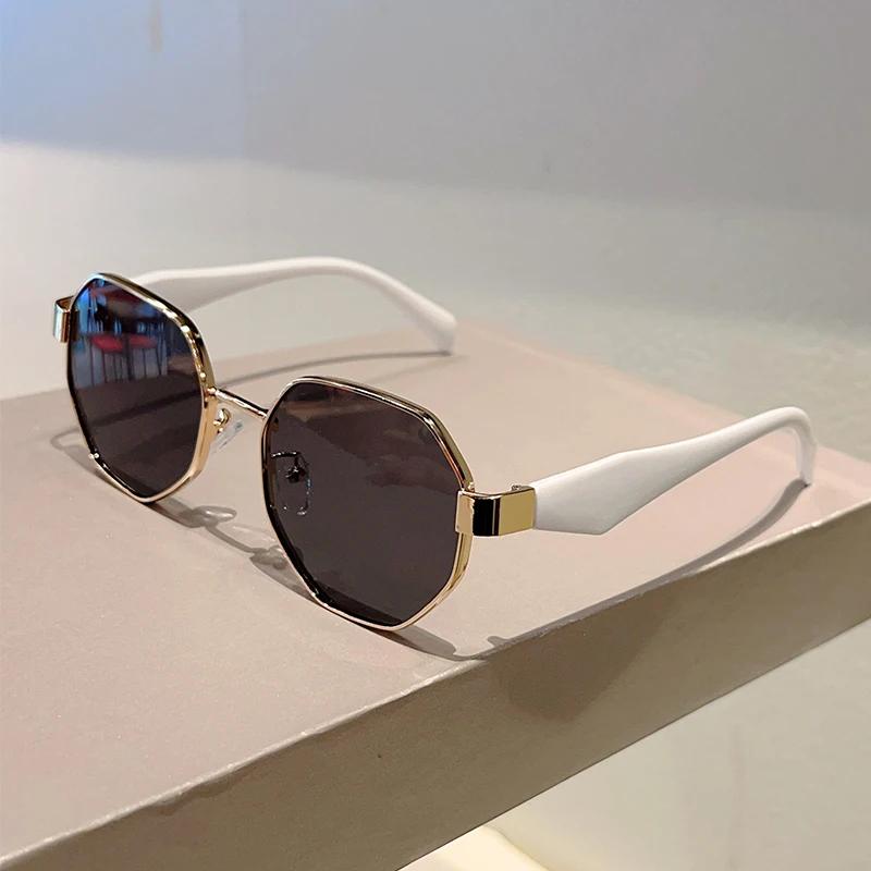 Vintage Polygon Sunglasses Men Fashion Oversized Outdoor Decor Shades Women  Trendy Brand Design Anti-UV Sun Glasses