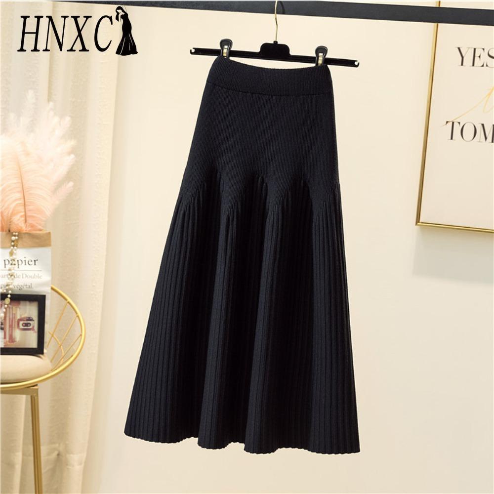 

HNXC Женская Мода Повседневная Однотонная Принтованная Летняя Весенняя Юбка one size чёрный