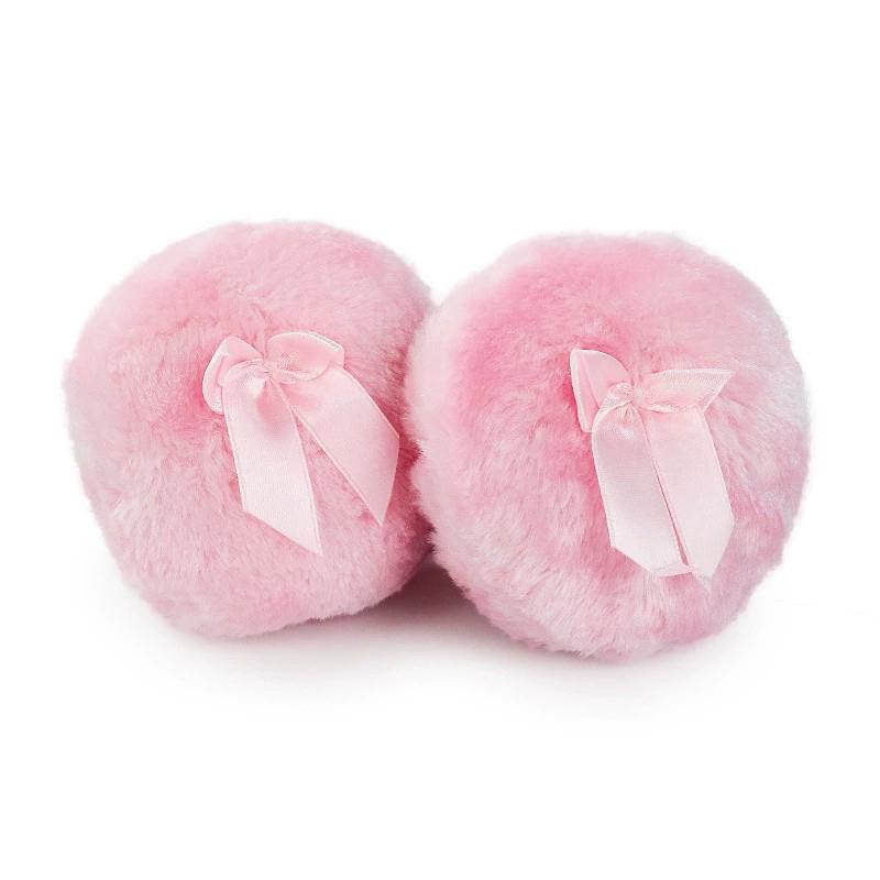 Plush Makeup Puffs Professional Bowknot Round Cosmetic Soft Fluffy Loose Powder Puff Cute Bow Sponge Foundation Makeup Beauty