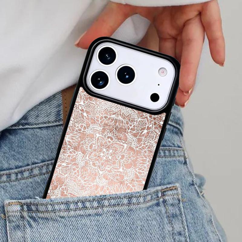 Mandala Floral Wood Phone Case for iPhone 17ProMax 12 13 14 15 16e 17 Pro Max Plus Air Cover