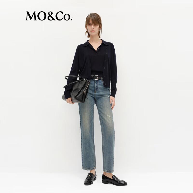 MO&Co. C+ Series Merino Wool V-Neck Cardigan
