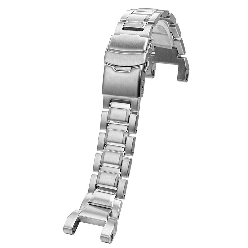 

24mm Stainless Steel Strap For G-SHOCK Casio GR-B100 Kongba Men Wristband GR-B100-1A Metal Strap Watch Accessories 24mm срібний