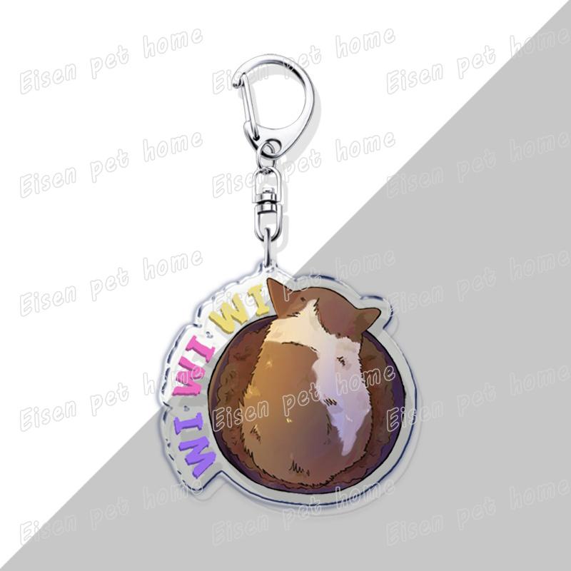Cute Hamster Keychains for Accessories Bag Wiwiwi Cat OIIA OIIA Meme Uia Meow Car Key Chain Ring Jewelry Gifts Keyrings