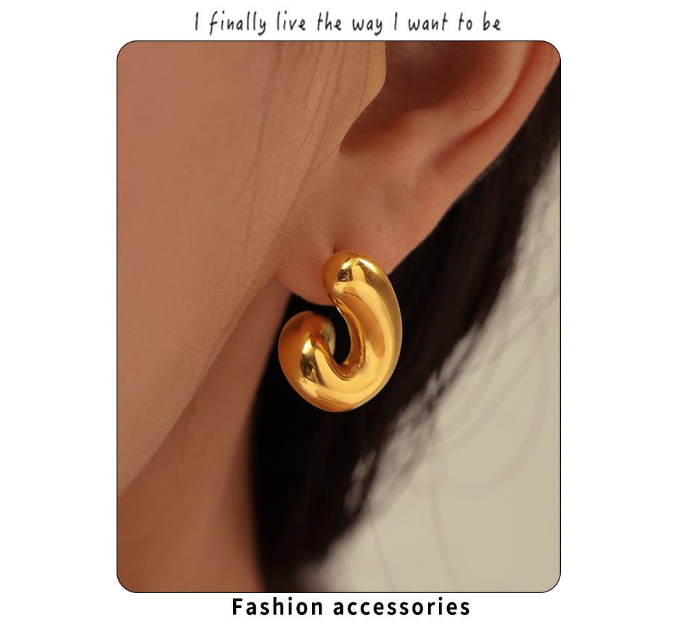 European-American Design Spiral Stud Earrings: Minimalist Stainless Steel Bestsellers for Autumn & Winter