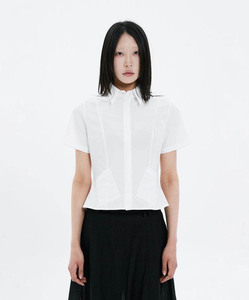 Hanahi Under Pocket Half Shirts White