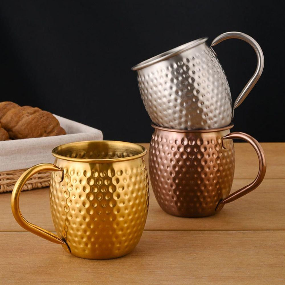520ml Drinking Cup Retro Beer Mug Wine Cup Stainless Steel Cup Bar