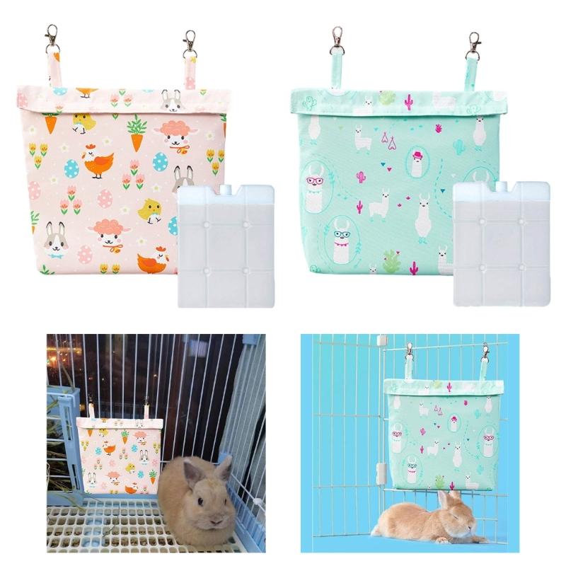 Compacts Hanging Ice Pack with Pouches For Small Animals Washable Cooling Mat Ideal For Cage Accessories Travel Carriers