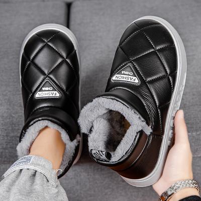 Stivali da neve invernali caldi in velluto da uomo slip-on in peluche a prova di freddo calzature da esterno antiscivolo resistenti all'usura scarpe casual in cotone