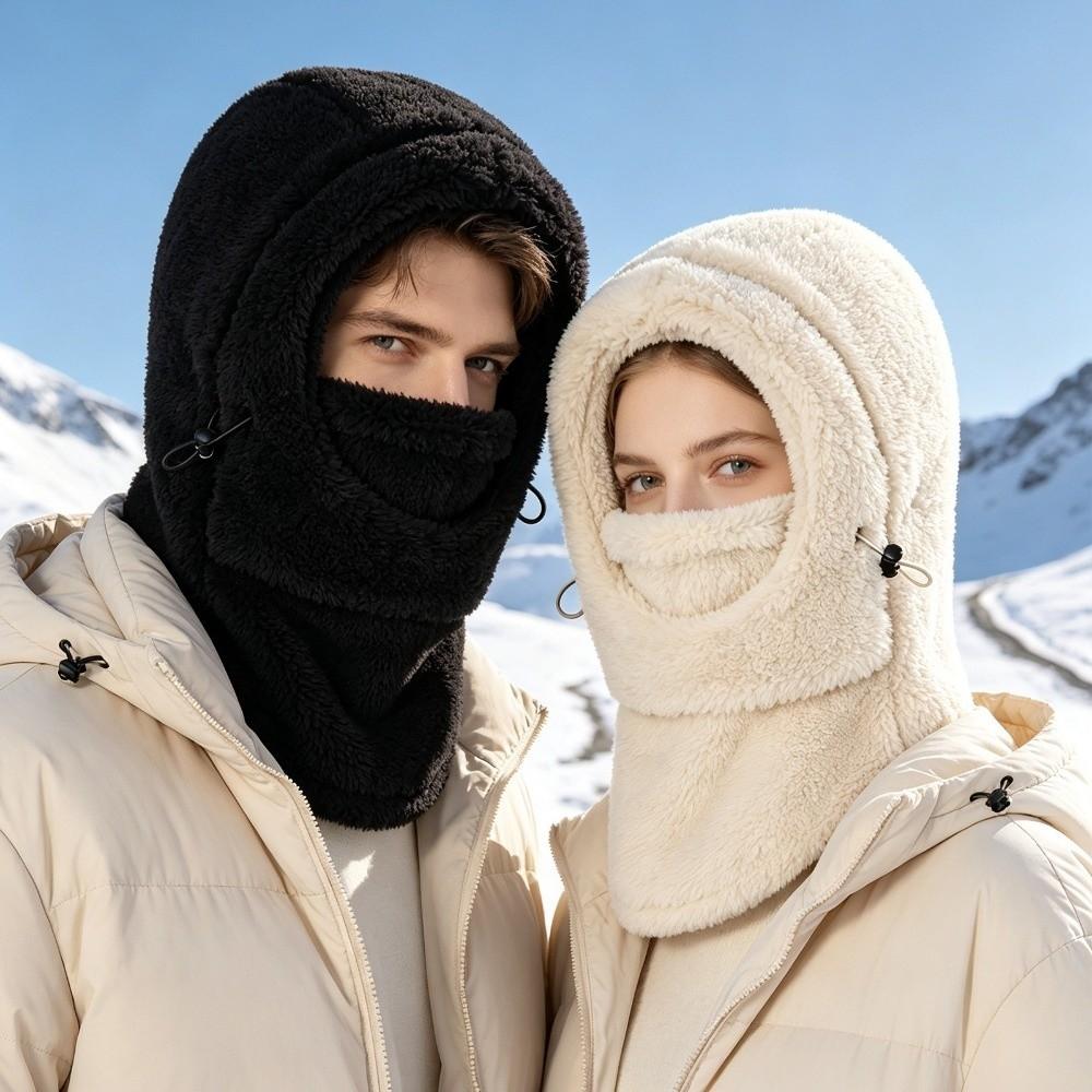 Solid Color Full Face Mask Hat Windproof Winter Hood Hat Cute Ear Protection Cap  Men Women