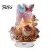Decorative Rotating Base Acrylic Desktop Ornament, 2D Flat Christmas Santa Snowman Cupcake Plaque with Gift for Home Winter Bookshelf, Mantel,