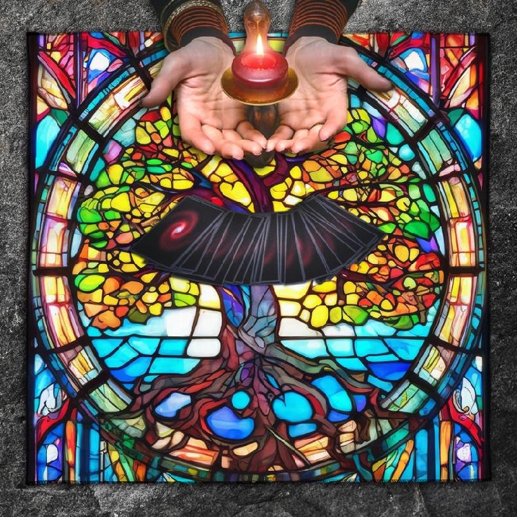 Quadratische Altar Dekorationen Tarots Tischdecke Hexerei Divination Tischdecke Multifunktionale Tarots Karten Tisch Abdeckung