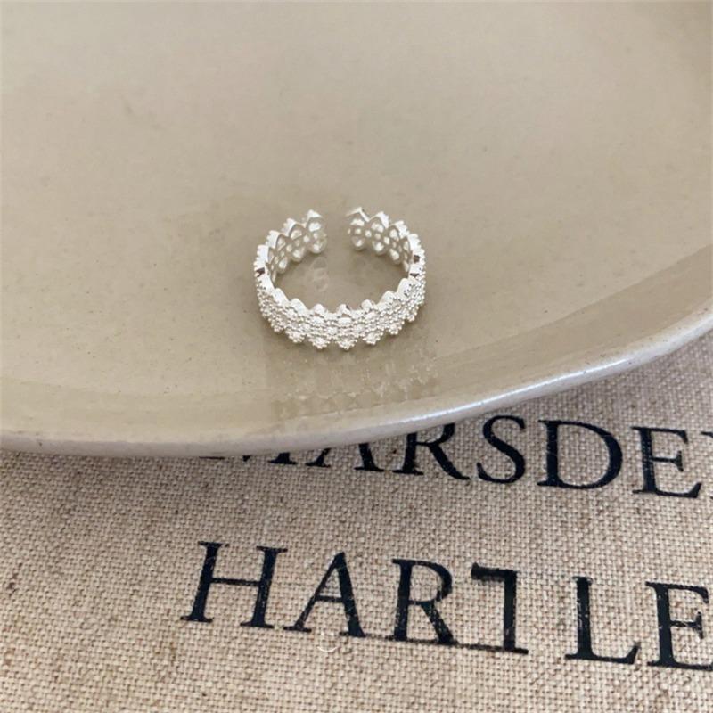 Anello Semplice Retrò Industria Pesante Argento Sterling 925 da Donna Senso di Alta Gamma Lusso Leggero Coreano Ins Vento Freddo Design di Nicchia Gioielleria