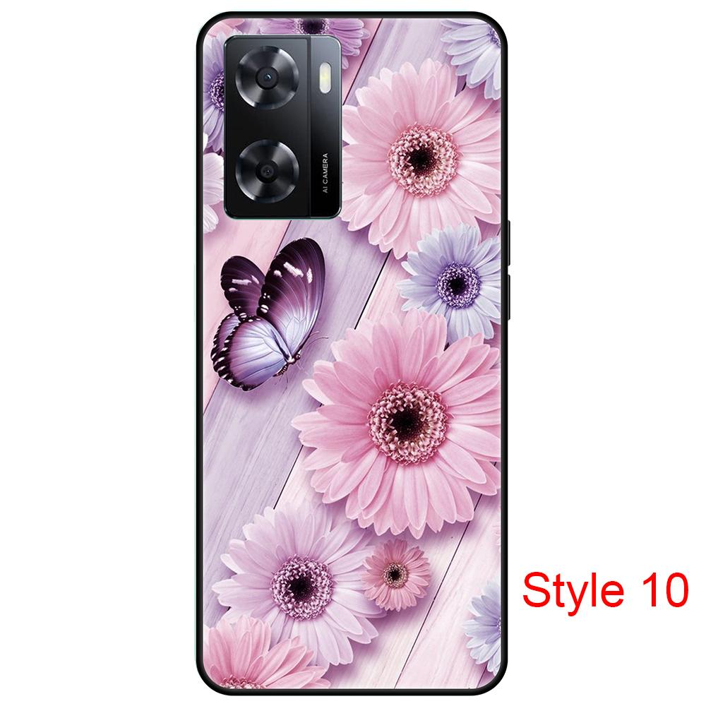 Black Case for Oppo A57 4G OppoA57 PFTM20 Cute Cartoon bumper Soft Silicon 6.56inch shockproof Full protection Cover