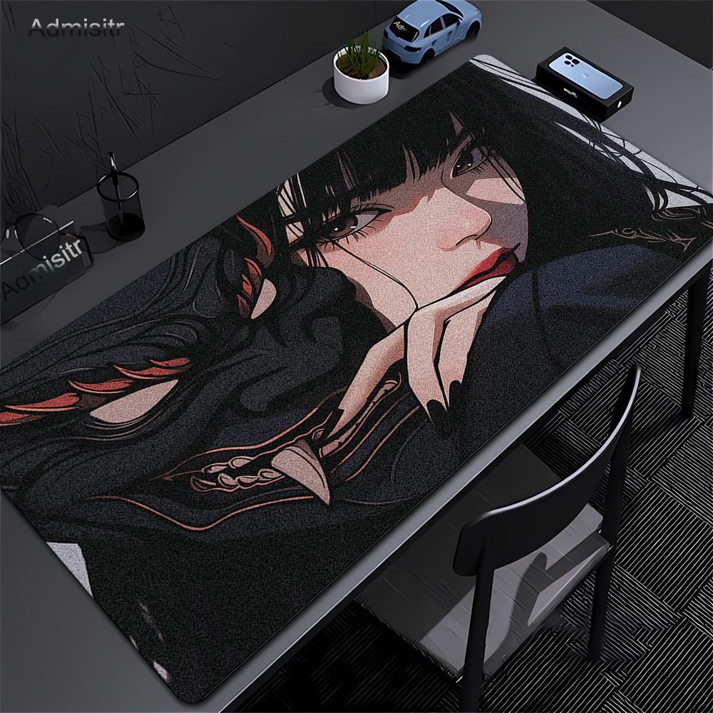 Oni Devil Mask Rubber Mouse Mat Gamer Mouse Pad Anime Girls Large Gaming Mousepad Game HD Print Keyboard Pads Non-Slip Deskmat