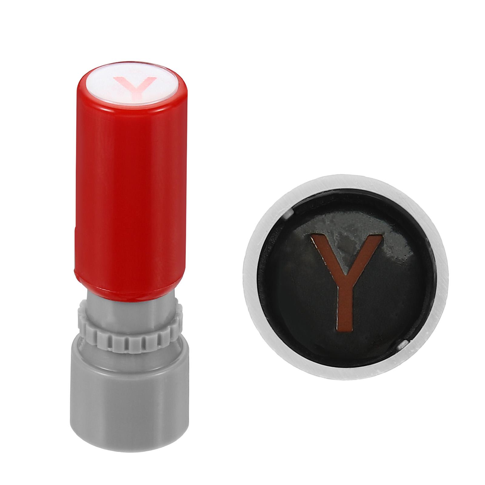 

Alphabets Letters Round Stamp Seal Children Gifts Toys Self Inking Scrapbooking Plate Ink Pads Stamper for Classroom Red 7mm