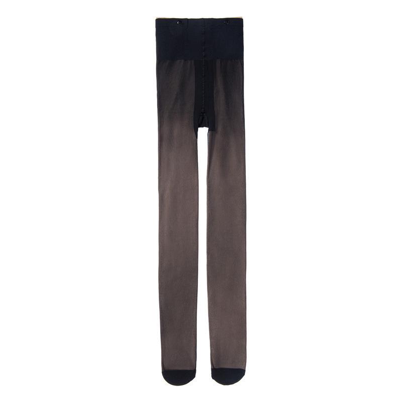Button-Style Detachable Double-Layer Velvet Black Stockings - Sexy, Skin-Transparent Pantyhose Doubling as Leggings for Autumn and Winter.