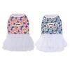 Floral Dog Dress Small Dogs Dress with White Tulle Skirt Summer Tutu Dress for Puppies Bichon Frise Schnauzer Small Breeds