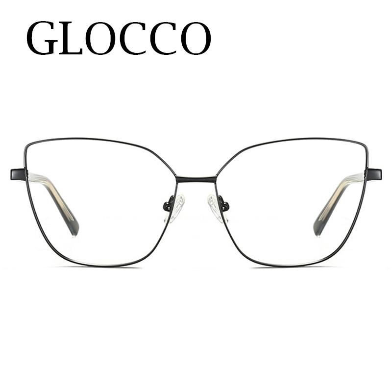 Elegant Cat Eye Reading Glasses Women Spring Hinge Metal Frame Blue Light Blocking Transparent Computer Eyeglasses