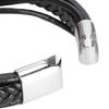 20.5cm Men MultiLayer Bracelet Woven Bracelet Hand Wristband with Magnetic Buckle(Black )