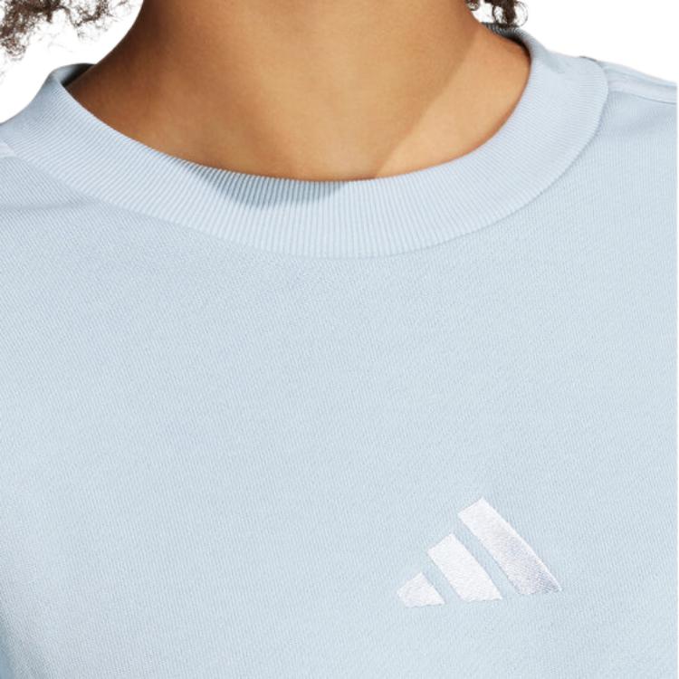 Adidas Casual Crew Neck Long Sleeve Pullover Sweatshirt Women Sweatshirt Blue IY6852