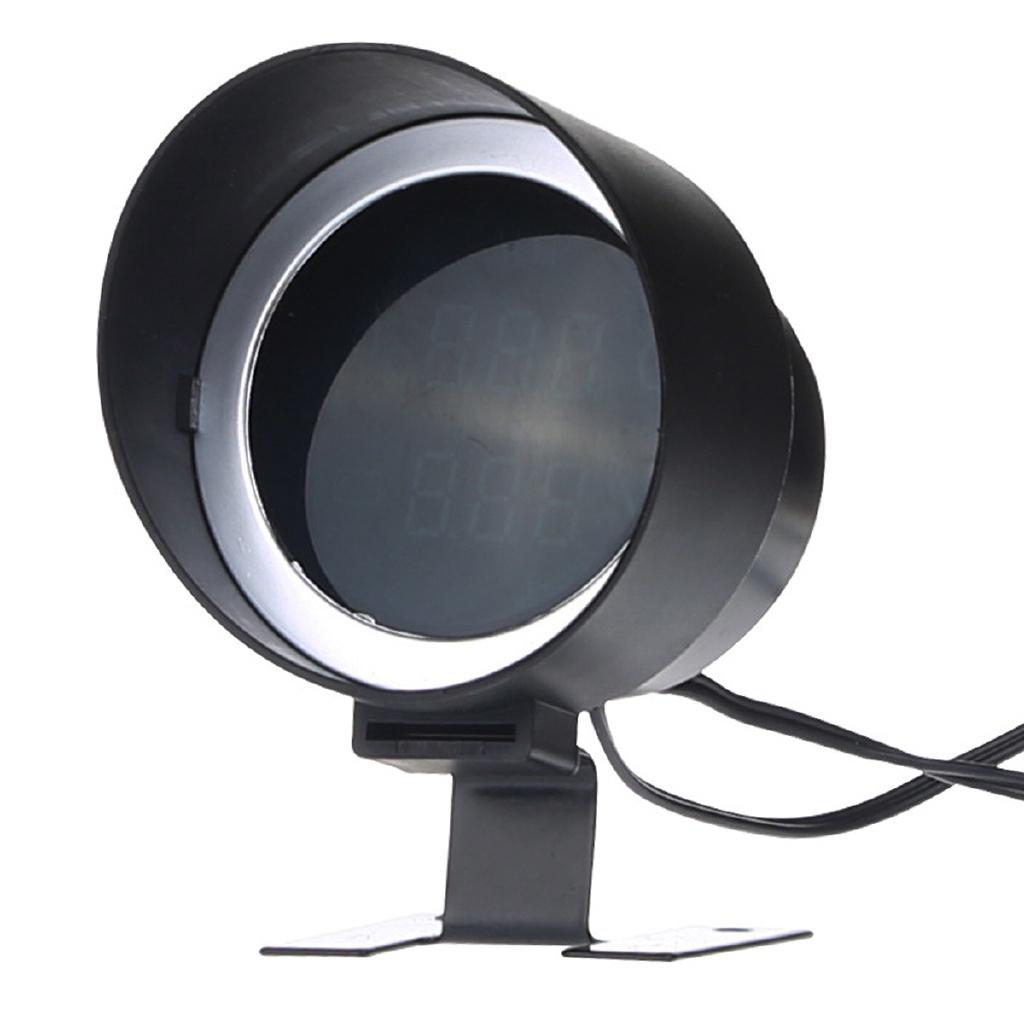 Ceas Digital LCD Rotund pentru Mașină Camion Temperatură Apă Senzor Temperatură Temperatură + Voltmetru Volt Metru Voltaj