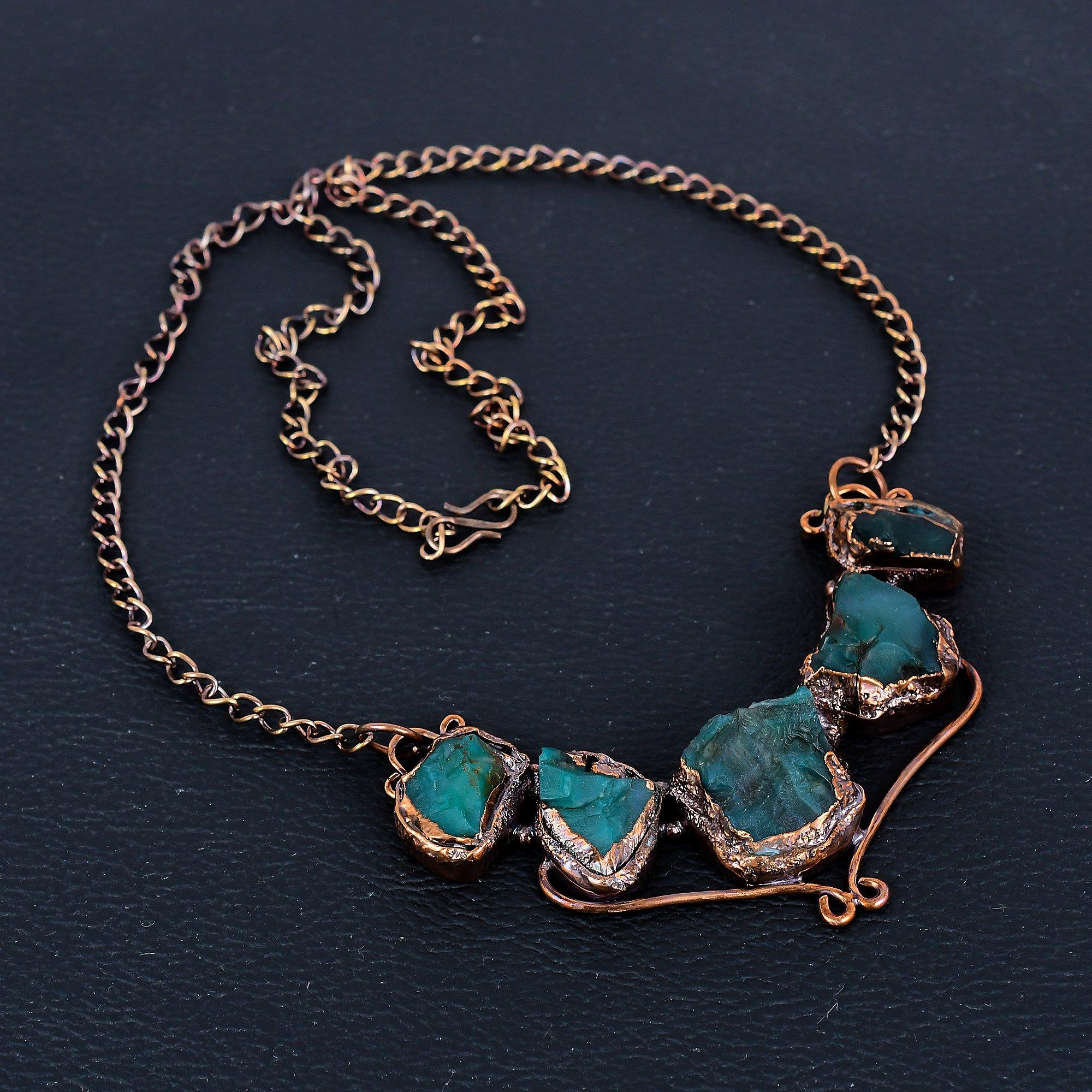 

Emerald Copper Electroformed Necklace, Gemstone Jewelry, Handmade Necklace Amazing Jewelry, Gift For Her