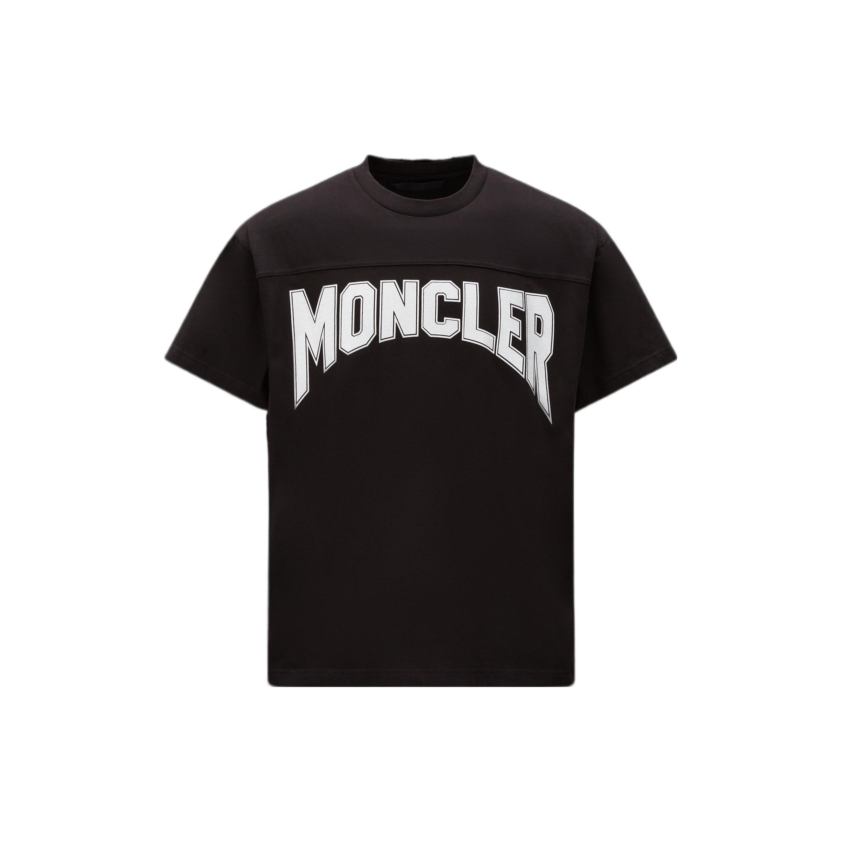 Moncler Lente/Zomer 23 Kleurblok Letterlogo Bedrukt Ronde Hals Korte Mouw T-shirt Heren Tops Zwart I10918C00011M2643999 L