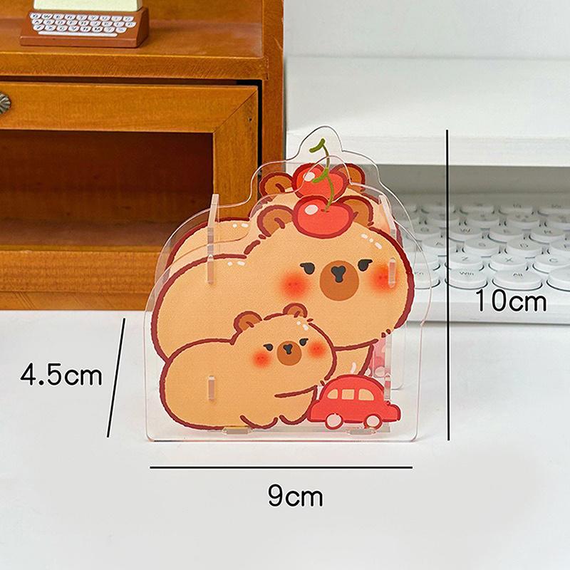 Creative Kawaii Capybara Pen Storage Box Transparent Pen Container Multifunctional Desktop Acrylic Stationery Storage Box