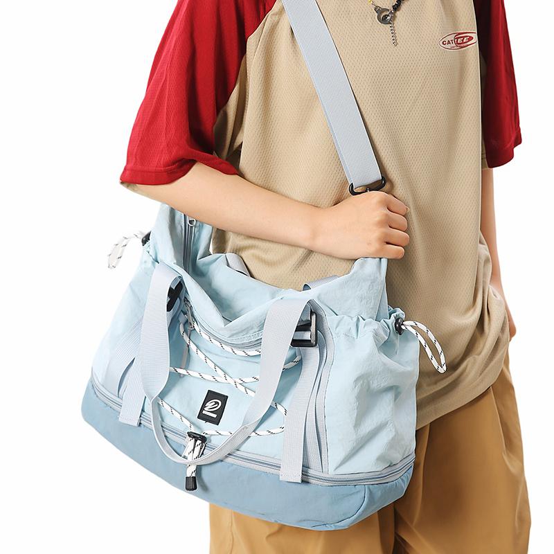 Shoulder Bag Nylon Water-Repellent Travel Bag with Separation Shoes Bags Fitness Bag