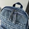 Denim Backpack Large Capacity Student Schoolbag Travel Commuter Backpack