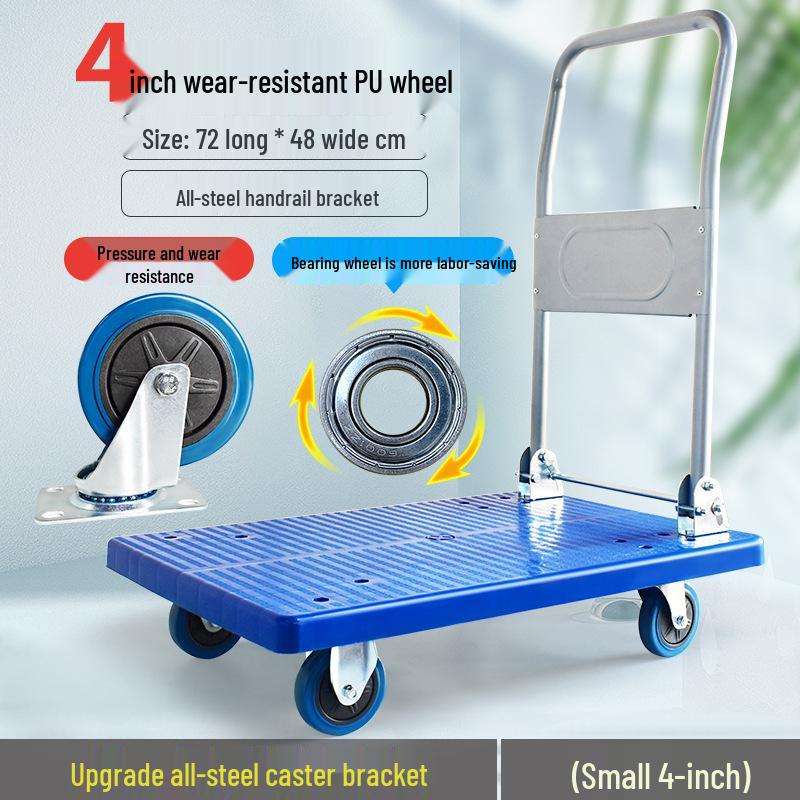 Portable Folding Flatbed Hand Cart for Shopping and Transport