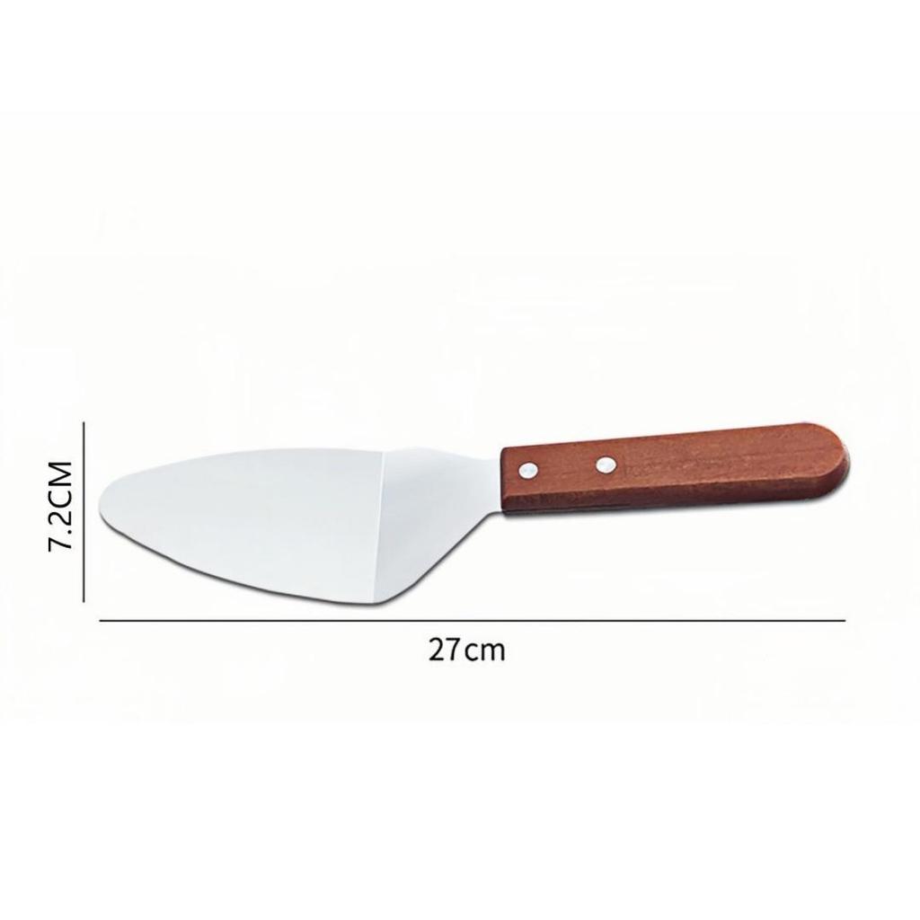 Multi-functional Stainless Steel BBQ Spatula with Wood Anti-slip Handle for Outdoor Grilling and Steak Frying