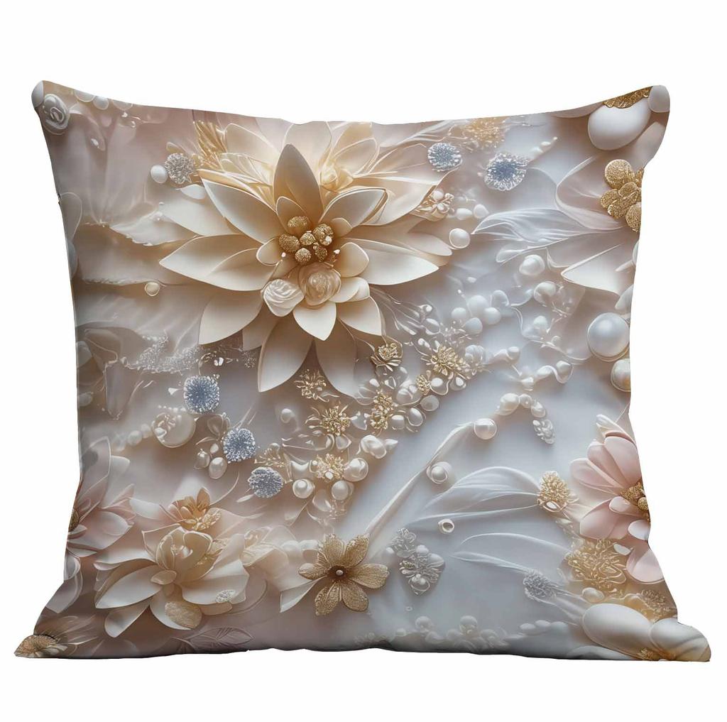 Spring and Summer 3D Floral Print Pillowcase Home Sofa Cushion Pillowcase