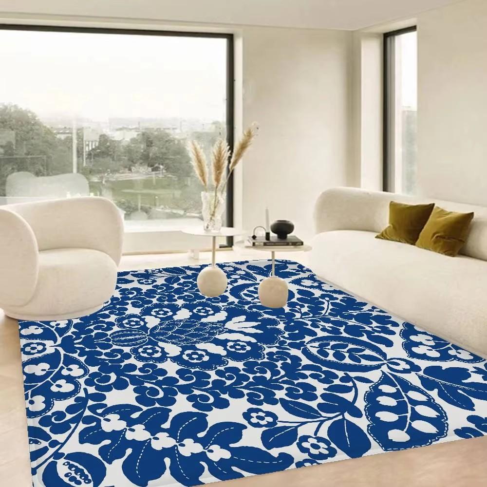 Vibrant Multicolor Floral Area Mat - Non-Slip Polyester Mat, Large Size Home Decor Rugs for Living Room, Durable Floor Covering