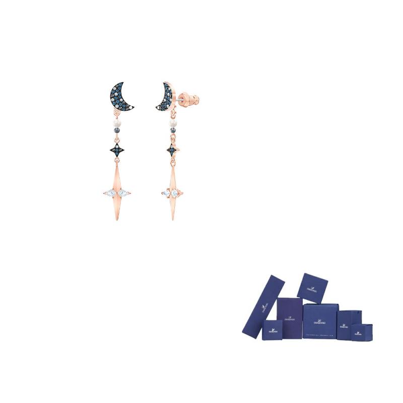 Swarovski Symbolica Artificial Crystal Earrings Womens Blue Original brand box