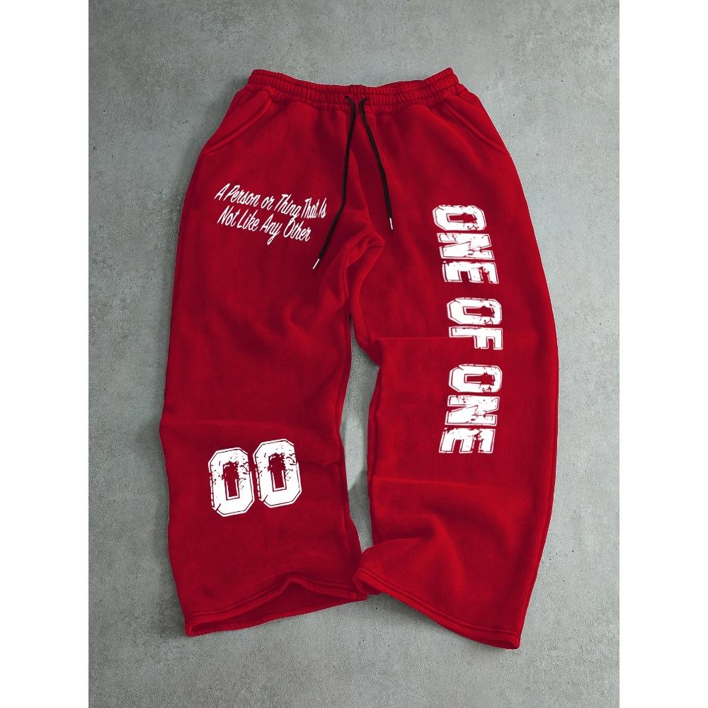 Men s Fashionable Street Style Design Drawstring Sports Pants with Letter and Number Pattern Printing Suitable for Casual Wear S
