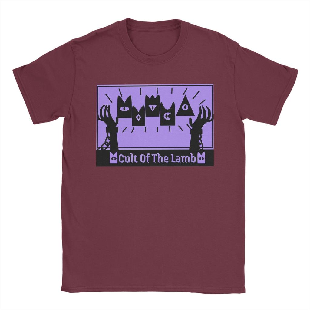 Cult Of The Lamb Game TShirts for Men  Vintage 100 Cotton Tees Crew Neck Short Sleeve T Shirts Gift Idea Clothes