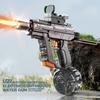 Uzi Electric Water Gun With Realistic Muzzle Flame, High Pressure Squirt Gun For Summer Pool Water Fighting Toys For Adults