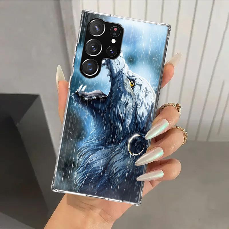 Wütendes Tier Wolf Wild Handyhülle für Samsung Galaxy S26 S24 S23 Ultra S25 Edge S22 S21 Plus S20 FE + Weiche Druckschale Funda G