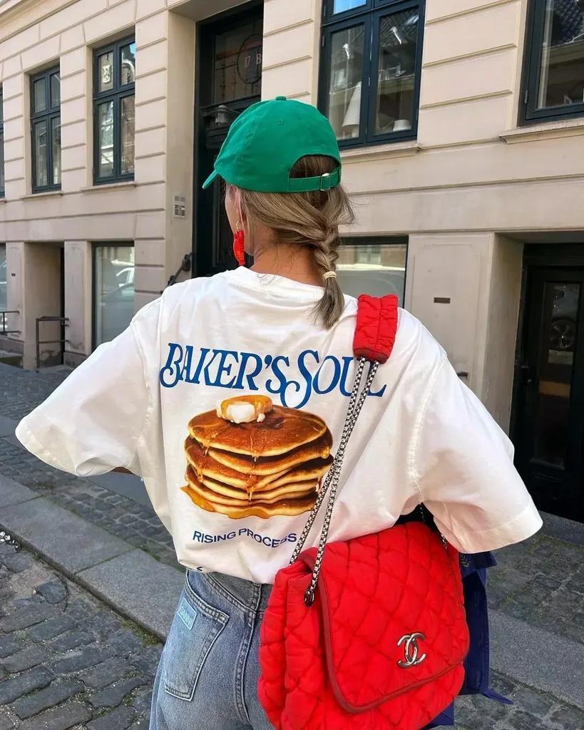 Y2k Harajuku Gothic Breakfast Graphic T Shirts Oversized Tops Couples Streetwear Clothes Goth Summer Casual Women Clothing