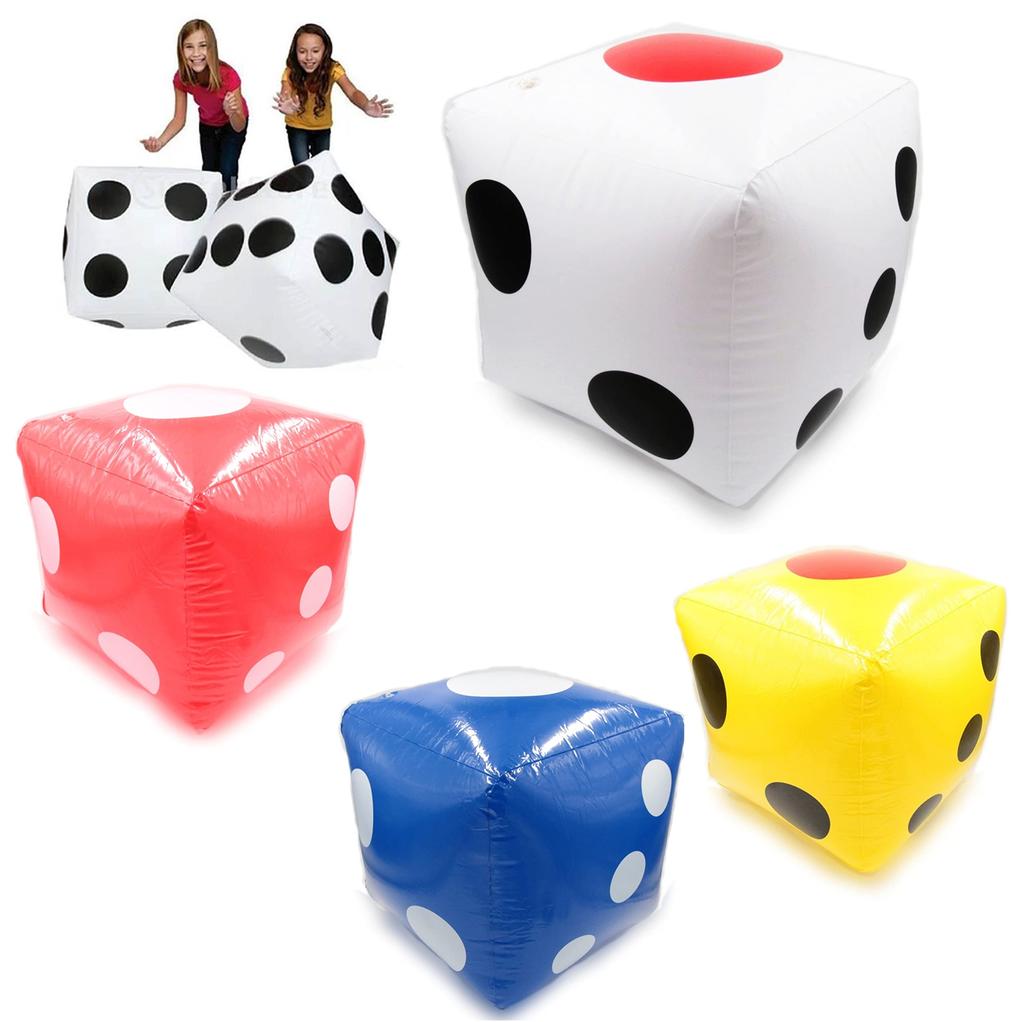 XP Design Jumbo Dice, Large Dice, Beach Ball Dice, Large, Giant, Big Jumbo, Giant Beach Ball (60cm, White, 2 Pieces)
